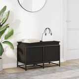 Storage Box with Lid Black 80x40x51.5 cm Engineered Wood 848799