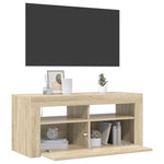TV Cabinet with LED Lights Sonoma Oak 90x35x40 cm 804322