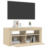 TV Cabinet with LED Lights Sonoma Oak 90x35x40 cm 804322