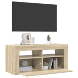 TV Cabinet with LED Lights Sonoma Oak 90x35x40 cm 804322