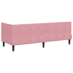 Corner Bed Frame with Headboard Pink 80 x 200 cm Velvet 42016331