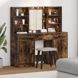 Dressing Table Set with Drawer 3 pcs Smoked Oak Engineered Wood 3334294