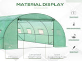 Walk-in Polytunnel Greenhouse, Outdoor Garden Tunnel Greenhouse Tent with Zipped Roll-Up Door and 8 T3398P317732