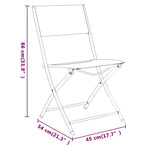 Folding Outdoor Chairs 4 pcs Black Steel and Textilene 318767