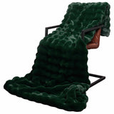 Anti-Slip Faux Rabbit Fur Blanket Olite 4 pcs Dark Green 42021822