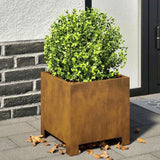 Garden Planters 2 pcs 30x30x30 cm Weathering Steel 851198