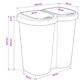 Garbage Bin White 49.5 x 30 x 46.5 cm PP 42033397