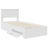 Bed Frame with Headboard White 90 x 200 cm Engineered Wood 3410940