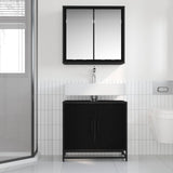 Bathroom Furniture Set 2 pcs Black Oak Engineered Wood 3402470