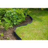 ZNTS Nature Garden Border Edging Set H15 cm x 10 m with Spike Black 447504