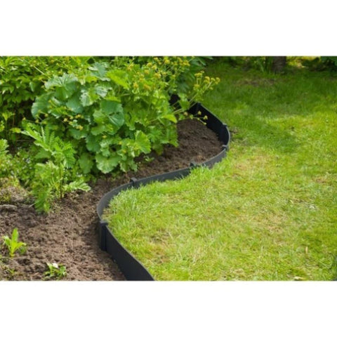 ZNTS Nature Garden Border Edging Set H15 cm x 10 m with Spike Black 447504