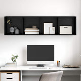 TV Cabinet Set Black Oak 37 x 37 x 142.5 cm Engineered Wood 875086