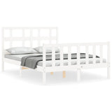 Bed Frame without Mattress White 140x190 cm Solid Wood Pine 3192992