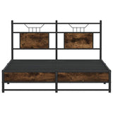Bed Frame without Mattress Smoked Oak 140x200 cm Engineered Wood 4106909
