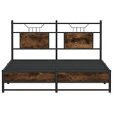 Bed Frame without Mattress Smoked Oak 140x190 cm Engineered Wood 4106908