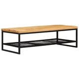 Coffee Table Brown and Black 110 x 55 x 35 cm Solid Mango Wood 4104608