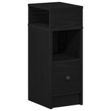 Bedside Cabinet with Drawer Black 25x31x66 cm 858616