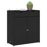 Garden Storage Cabinet Black 105x55x113 cm Poly Rattan 365563