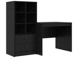 Desk with Drawer with Shelf with Storage 2 pcs Black Oak 3337346