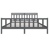 3100980 Bed Frame without Mattress Grey Solid Wood 200x200 cm