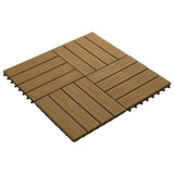 Decking Tile 3D Design 11 pcs Teak 30 x 30 cm WPC 42046682