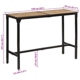 Bar Table 150x55x107 cm Solid Rough Wood Mango 358937