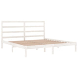Bed Frame without Mattress White 200x200 cm Solid Wood Pine 3104954