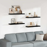 Floating Wall Shelves 4 pcs High Gloss Black 80x23.5x3.8 cm MDF 323774