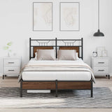 Bed Frame without Mattress Brown Oak 120x200 cm Engineered Wood 4106996