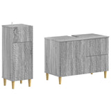 2 Piece Bathroom Cabinet Set DELFT Grey Sonoma Engineered Wood 3417708