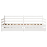 Daybed with Drawers without Mattress White 90x190 cm Single Solid Wood 3302062