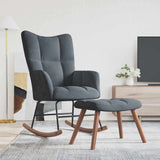 Rocking Chair with Footstool Dark Grey Velvet 42022454