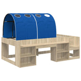 Bed with Tunnel 3 pcs Sonoma and Blue Engineered Wood 3423589
