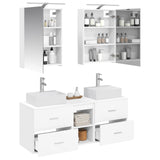 Bathroom Furniture Set 5 pcs White Engineered Wood and Glass 3406791