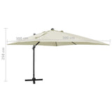 Cantilever Garden Parasol Sand Fabric with a PA coating, Aluminium 312344
