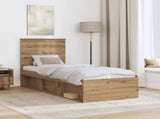 Bed Frame Artisian Oak 75 x 190 cm Solid Pine Wood 3411081