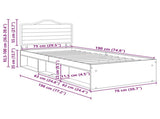 Bed Frame with Headboard Smoked Oak 75 x 190 cm Solid Pine Wood 3413375