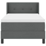 Box Spring Bed with Headboard Dark Grey 190 x 90 cm Fabric 3341077