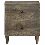 Bedside Cabinets 2 pcs Light Grey 40x33x46 cm Solid Wood Mango 4017791
