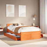 Bed Frame without Mattress with Headboard Wax Brown 120x190 cm Small Double Solid Wood Pine 3308785