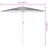 Garden Parasol with Steel Pole Green 223x223x213 cm 4005099