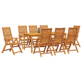 Garden Dining Set Folding 9 pcs Brown Solid Acacia Wood 3375635