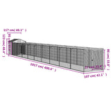 Dog House with Roof Anthracite 117x1017x123 cm Galvanised Steel 3189062
