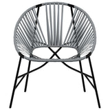 Garden Chair Set 3 pcs Black and Light Grey Poly Rattan 4009294