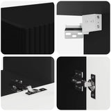 TV Cabinet Set Wall-mounted 5 pcs Black Engineered Wood 3409070