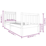 3100709 Bed Frame without Mattress Solid Wood 100x200 cm