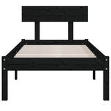 Bed Frame without Mattress Black Solid Wood Small Single 810111
