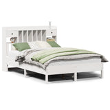 Bookcase Bed without Mattress White 160x200 cm Solid Wood Pine 3322904