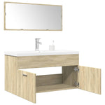 ZNTS 3 Piece Bathroom Furniture Set Sonoma Oak Engineered Wood 3324988