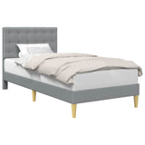 Bed Frame with Headboard Light Grey 90 x 190 cm Fabric 42027821